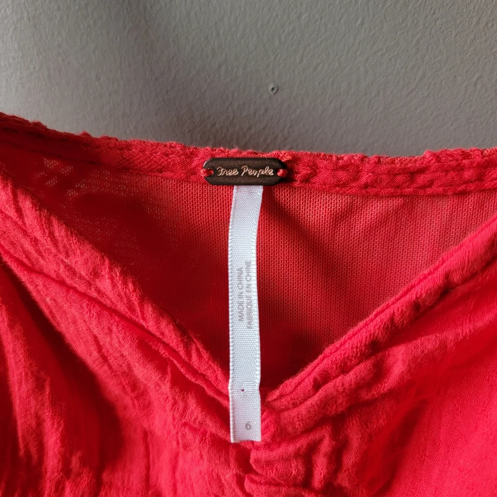 Free People Red Lace Maxi Dress